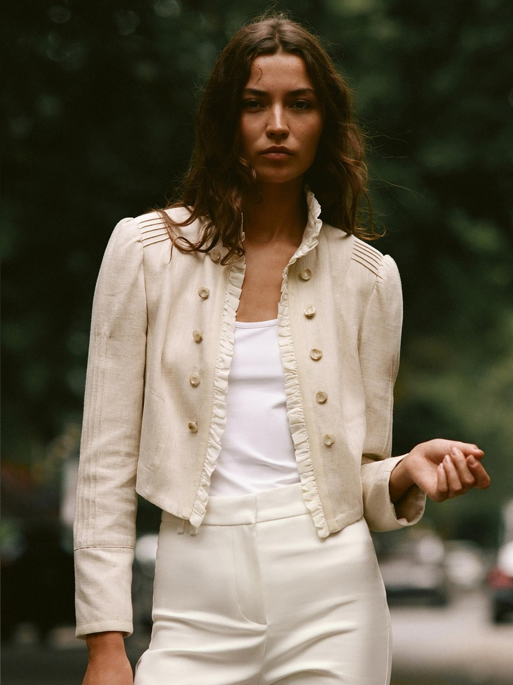 ZARA SHORT RUFFLED BLAZER